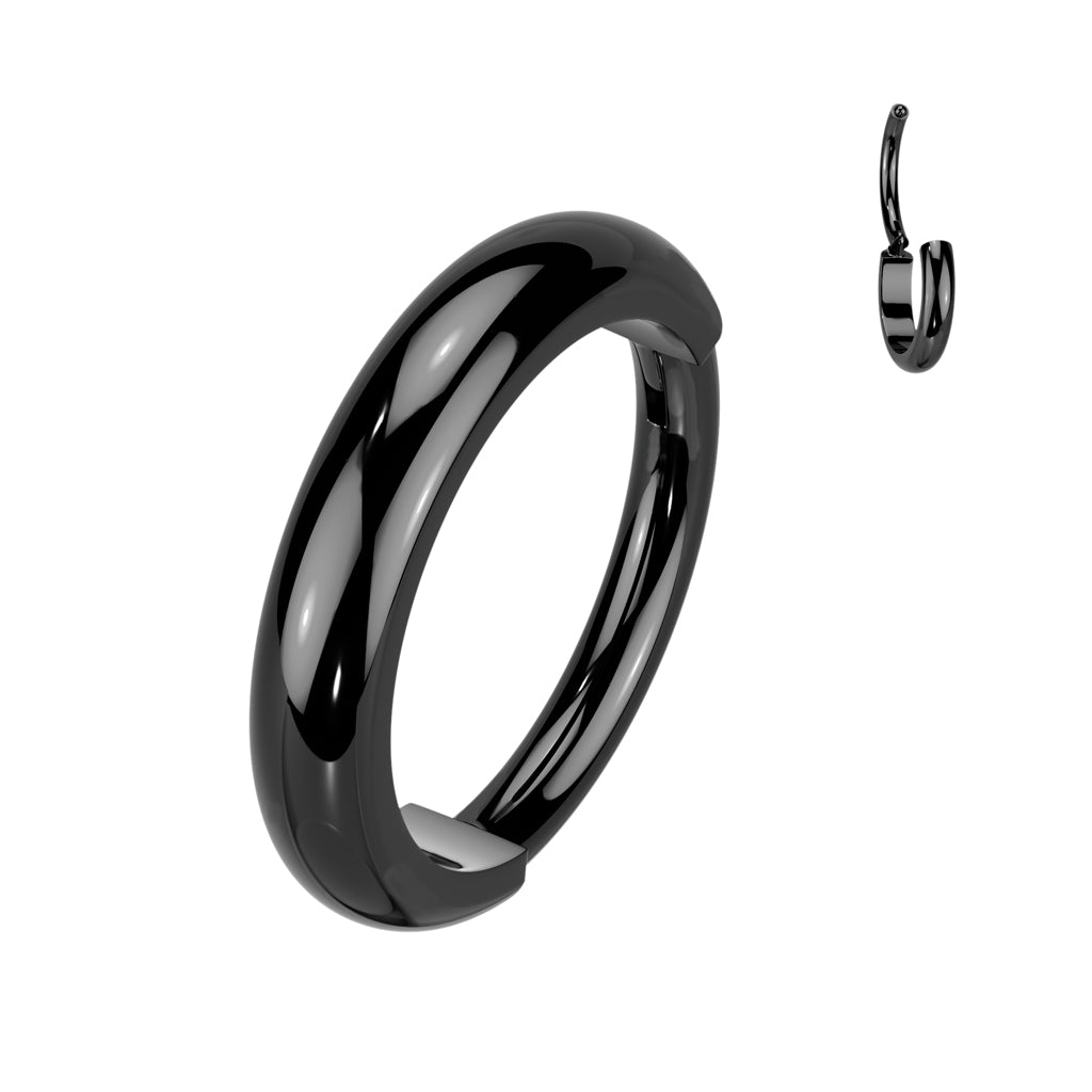 Titanium Black Nose Clicker Ring