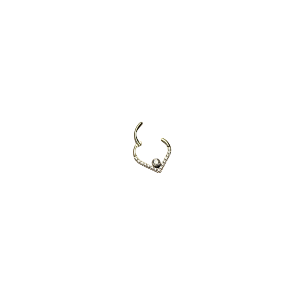 16G Titanium V Shape Septum Clicker Hoop Ring
