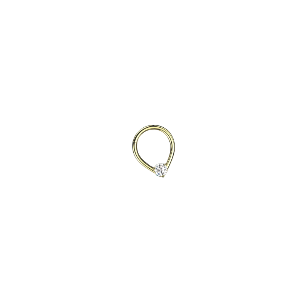 Gold Teardrop V Shape Septum Clicker Hoop Ring