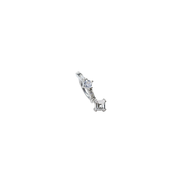 14g Dainty Gold Dangling Belly Ring, Sparkling Paved CZ Belly Button Clicker Ring Piercing Jewelry, Minimalist Navel Piercing Jewelry