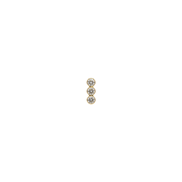 Three Ball Gold Nose Stud – CZ Gem 20G Nose Piercing Jewelry