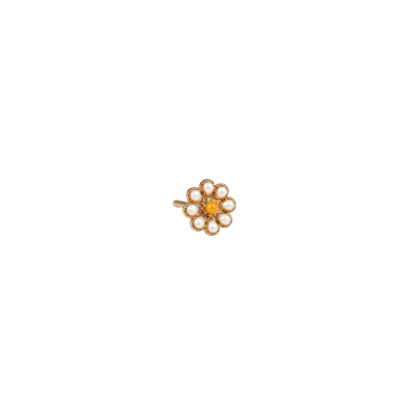 Flower Nose Stud, Floral Decor Rose Gold Nose Piercing Stud, 20g Thin Nose Bone Stud, Cute Body Jewelry