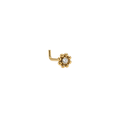 Dainty Daisy Floral Nose Stud – 20G L-Shape Beaded Nose Ring