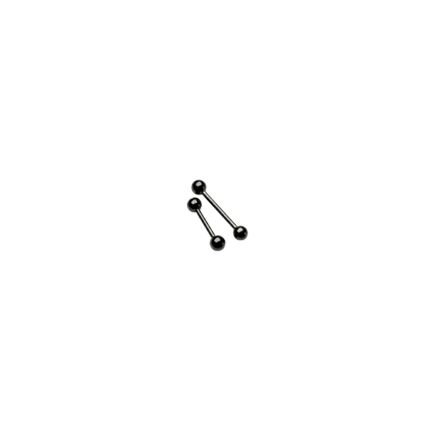 14G Black Titanium Nipple Ring Pair, Internally Threaded Nipple Piercing Jewelry