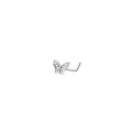 20G Butterfly L-Shape Nose Stud – Silver CZ Nose Piercing