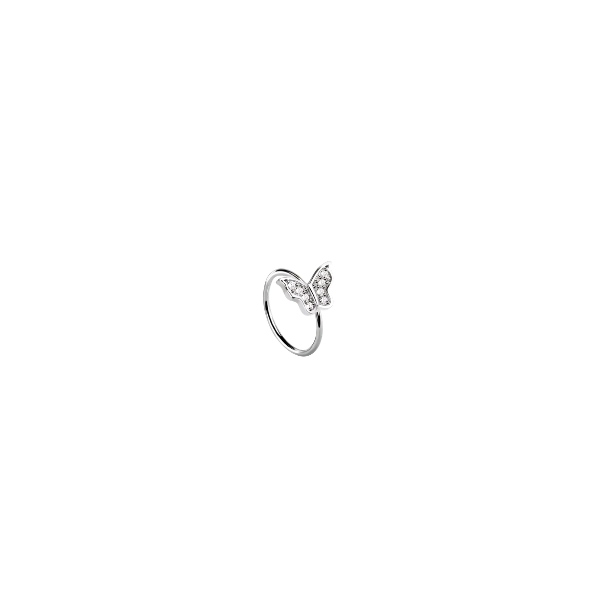 Silver Butterfly Nose Hoop – Bendable 20G Cartilage Ring