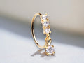 20g Gold Dangling Gem Nose Hoop Ring, Simple Style Decor Bendable Nose Piercing Hoop Ring, Nose Cartilage Piercing Hoop Ring