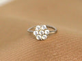20g Flower Top Nose Ring, Floral Gem Bendable Nose Hoop Ring, Cartilage Piercing Hoop