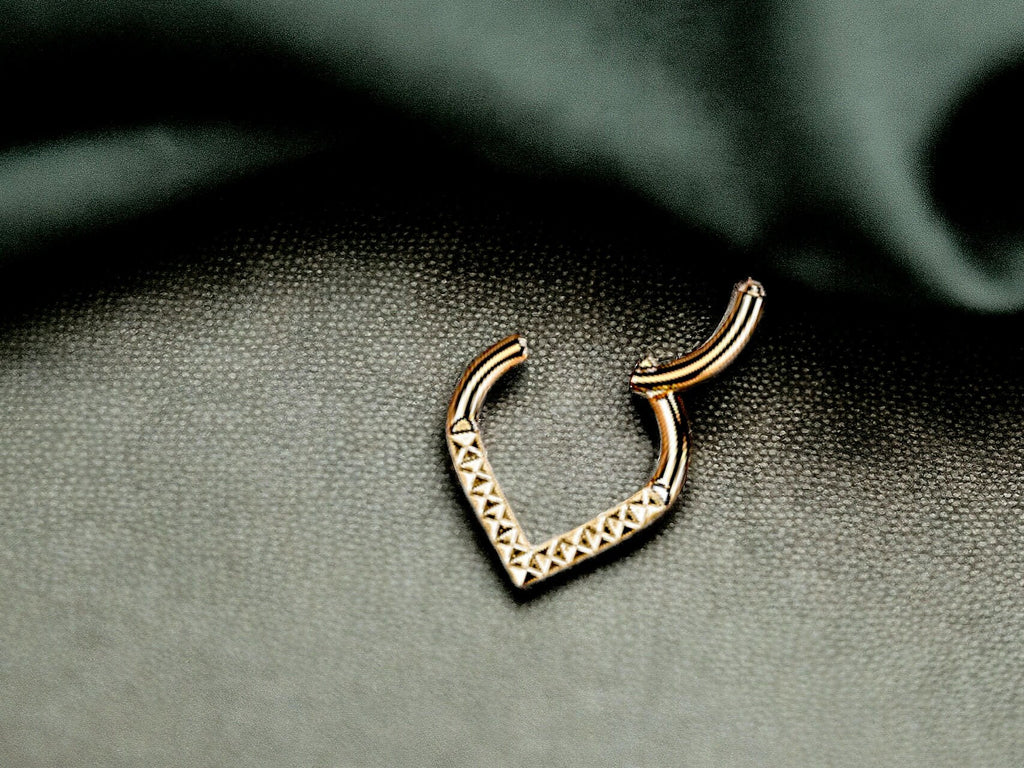 Rose Gold Titanium V Shape Septum Clicker Ring