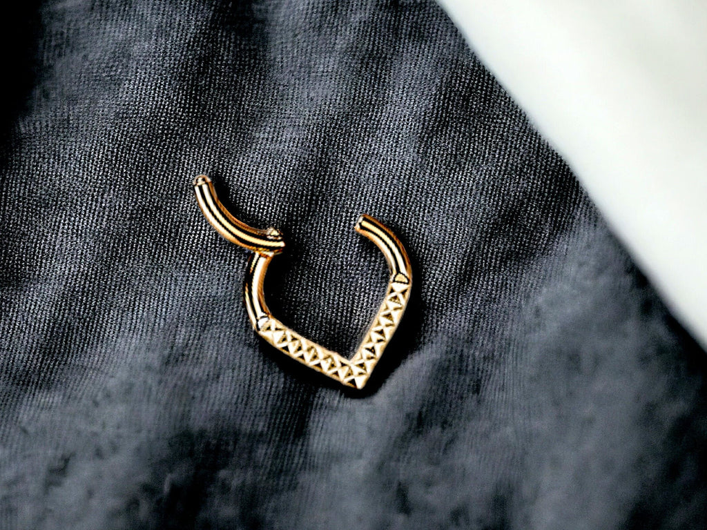 Rose Gold Titanium V Shape Septum Clicker Ring