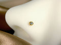 14k Solid Gold with Diamond Ball Stud Nose Ring, Simple Style Round Nose Piercing Jewelry, Thin Nose Stud Ring. Body Jewelry