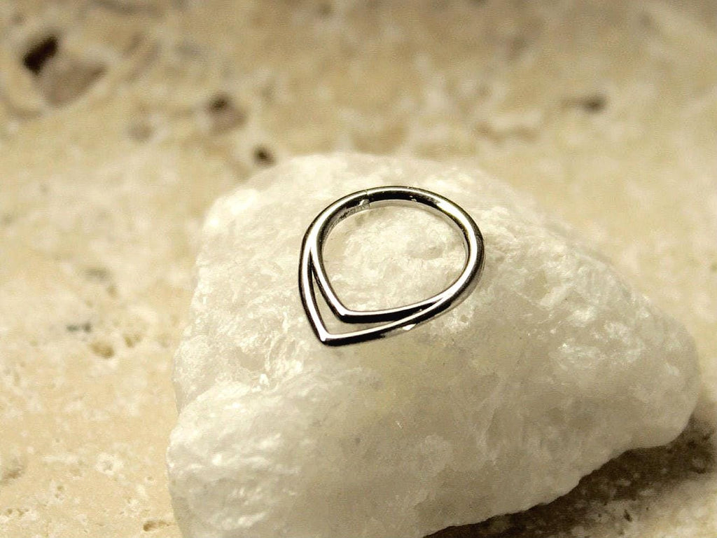 Titanium Double Chevron Septum Clicker Hoop Ring
