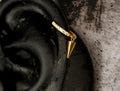 Titanium Grade Spike Dangle Clicker Hoop Earring, CZ Cartilage Daith Septum Piercing, Gold Conch Earring, Everyday Wear Accessory