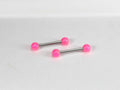 Petite Solid Pink Nipple Barbell, 14G Basic Pink Ball Nipple Piercing Jewelry, Nipple Jewelry