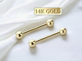 14k Gold Nipple Piercing Ring,  Pair of Plain Ball Solid Gold Nipple Barbell, Nipple Piercing Jewelry, Nipple Rings, Custom Body Jewelry