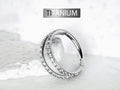16G Silver Two Row Double Clicker Nose Hoop Ring, Titanium Grade Sparkly Gem Decor Nose Piercing. Cartilage, Septum, Helix, Conch Piercing