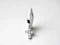 14G Cross Belly Clicker Ring, Sparkle Gem Decor Dangling Silver Cross Belly Button Piercing, Everyday Comfortable Wear Navel Piercing Ring