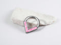 16g Pink Opal Inlay Septum Ring, Simple V Shape Chevron Pink Opal Glitter Septum Hoop Piercing