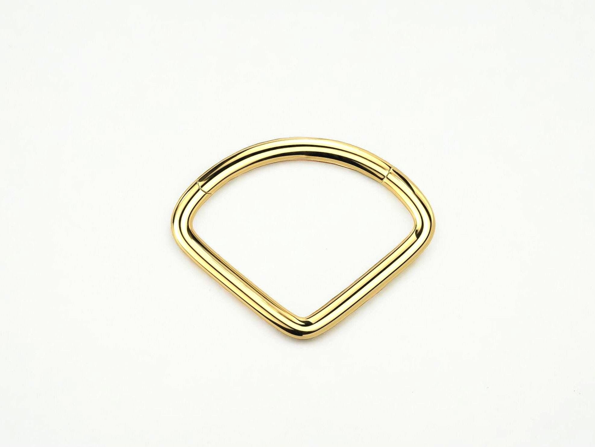 Titanium Septum Clicker Ring, 16G Plain Wide Front V Shape Septum Nose Piercing Hoop, Custom Body Jewelry