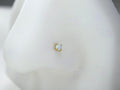14K Gold Opal Nose Ring, 20G Solid Gold L Shape Nose Piercing, Everyday Opal Nose Piercing Jewelry