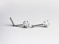20g Square CZ Nose Stud Ball, L Shape Ball End Nose Stud, Nose Piercing Jewelry