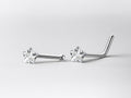20G Prong Star Clear Gem Silver Nose Stud with Ball, L Shaped Nose Stud, Nose Piercing, Simple Style Nose Piercing Jewelry