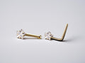 20G Prong Star Clear Gem Gold Nose Stud with Ball, L Shaped Nose Stud, Nose Piercing, Simple Style Nose Piercing Jewelry