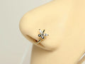 Gold Butterfly Nose Hoop Ring, 20G Dainty Bendable Buttefly Nose Piercing Hoop, Nose Jewelry
