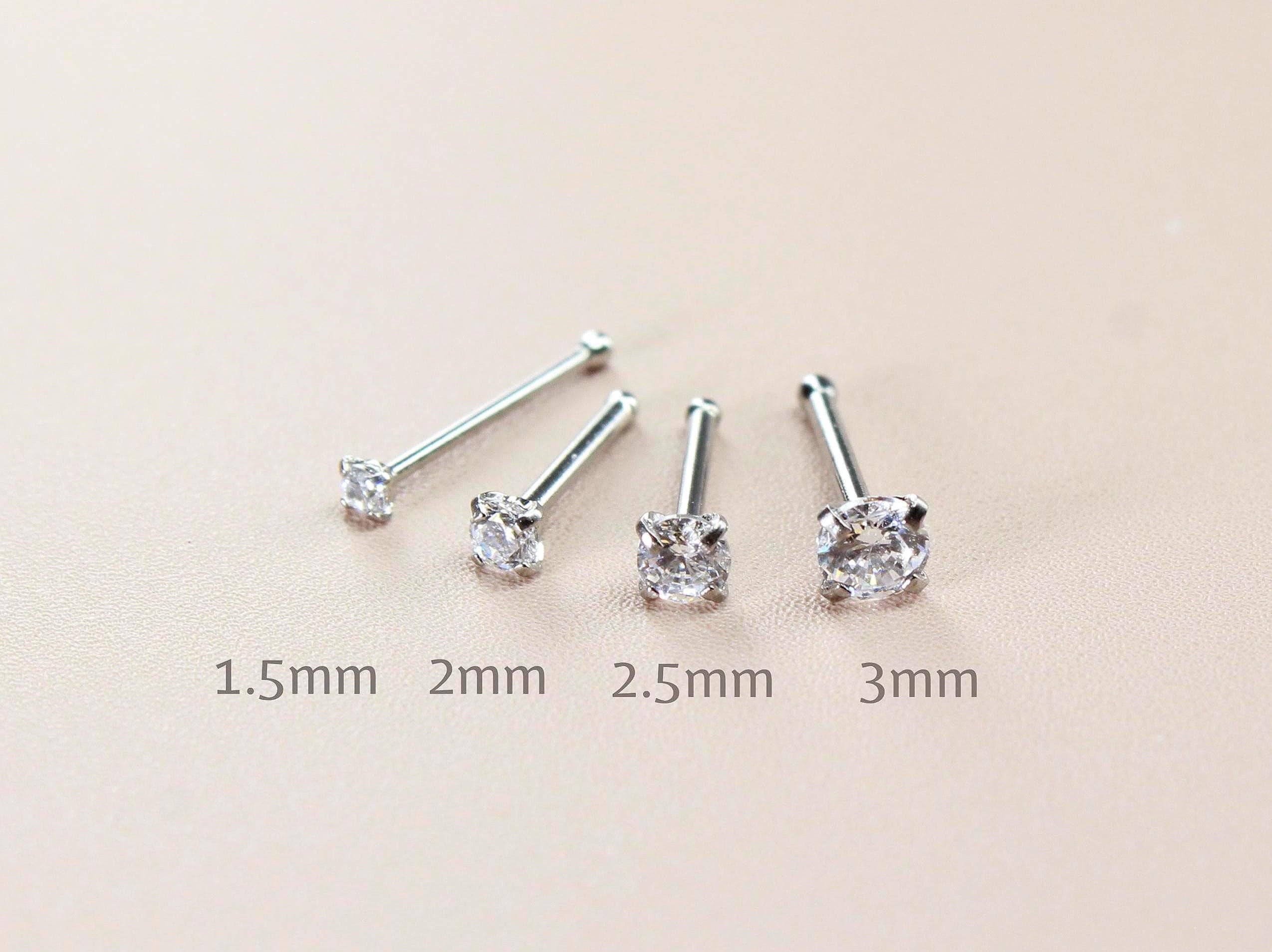 20G 316L Surgical Steel Ball End Nose Stud , Cz Top Minimal Look Nose Piercing Ring, Thin Nose Bone Stud, Nose Piercing Ring Body Jewelry