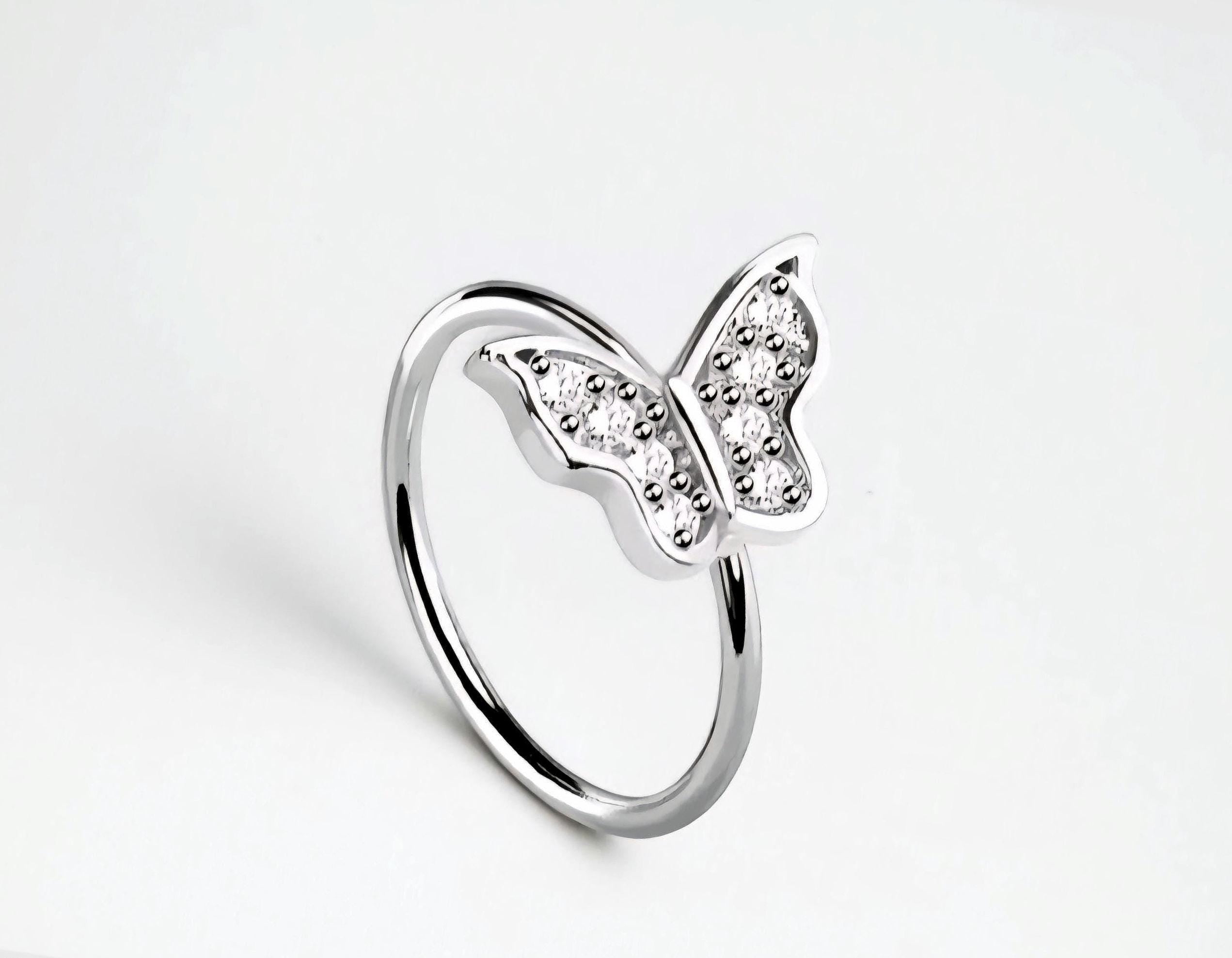 Silver Butterfly Nose Hoop – Bendable 20G Cartilage Ring