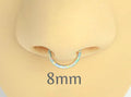 Opal Septum Hoop, 16G Gold Hinged Clear Opal Septum Piercing Jewelry, Unique Body Piercing Jewelry, Segment Hoop Ring