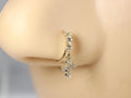 Gold Dangling Cross Gem Nose Hoop Ring,Simple Style Gem Decor Bendable Nose Piercing Hoop Ring, 20g Nose Cartilage Piercing Hoop Ring