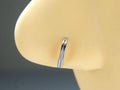 20g Double Line Nose Clicker Ring, Minimal Thin Silver Hinged Two Row Nose Piercing Hoop Ring, Simple Cartilage Piercing Jewelry