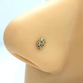 14k Solid Gold Nugget Stud Nose Ring, Simple Style Ball End Nose Piercing Jewelry, Thin Nose Stud Ring, Custom Body Jewelry, Gifts for her