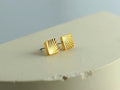 Square Titanium Flat Back Earring, Threadless Push In Stud, Implant Grade for Lobe, Helix, Cartilage Piercing Jewelry