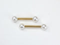 White Pearl End Nipple Ring, 14g Gold Nipple Barbell, Dainty Pearl Nipple Piercing Jewelry