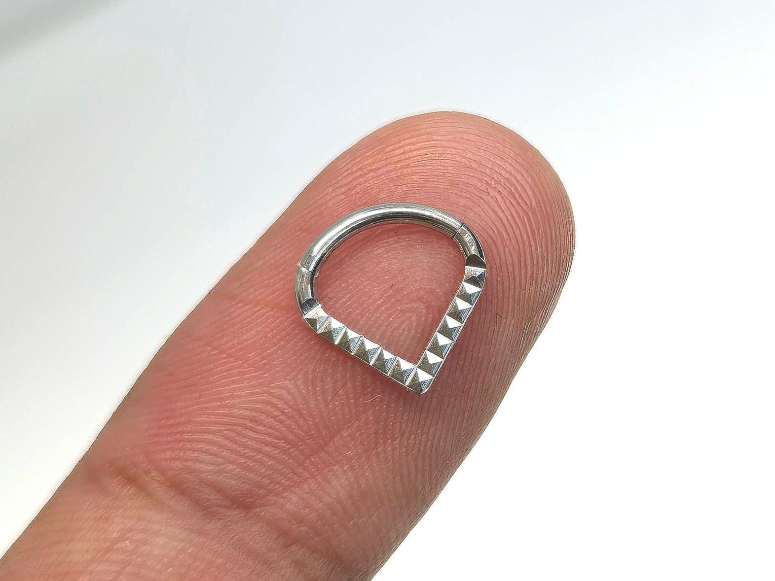 Titanium V Shape Chevron Septum Clicker Hoop Ring