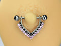 14g Dangle V Nipple Ring, Dangling Chevron Gem Nipple Piercing Jewelry,  Multicolor Nipple Barbell Piercing Body Jewelry