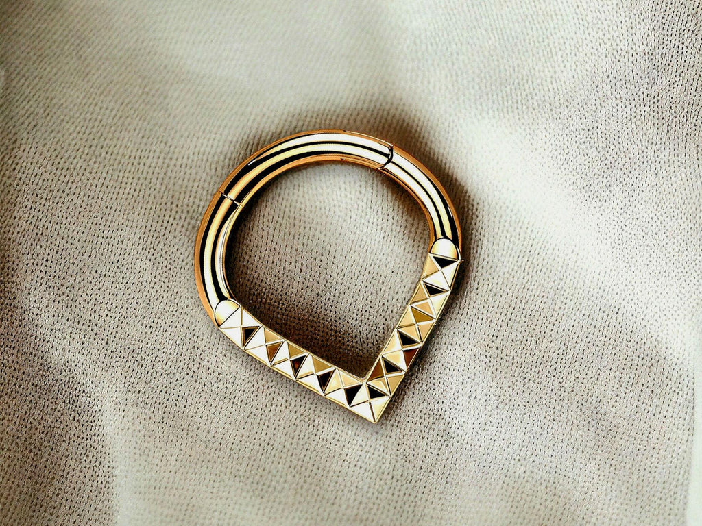 Rose Gold Titanium V Shape Septum Clicker Ring