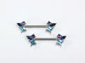 Colorful Gem Nipple Piercing Ring,  14g Sparkly Silver Nipple Barbell, Simple Multicolor CZ Nipple Piercing Jewelry, Custom Body Jewelry