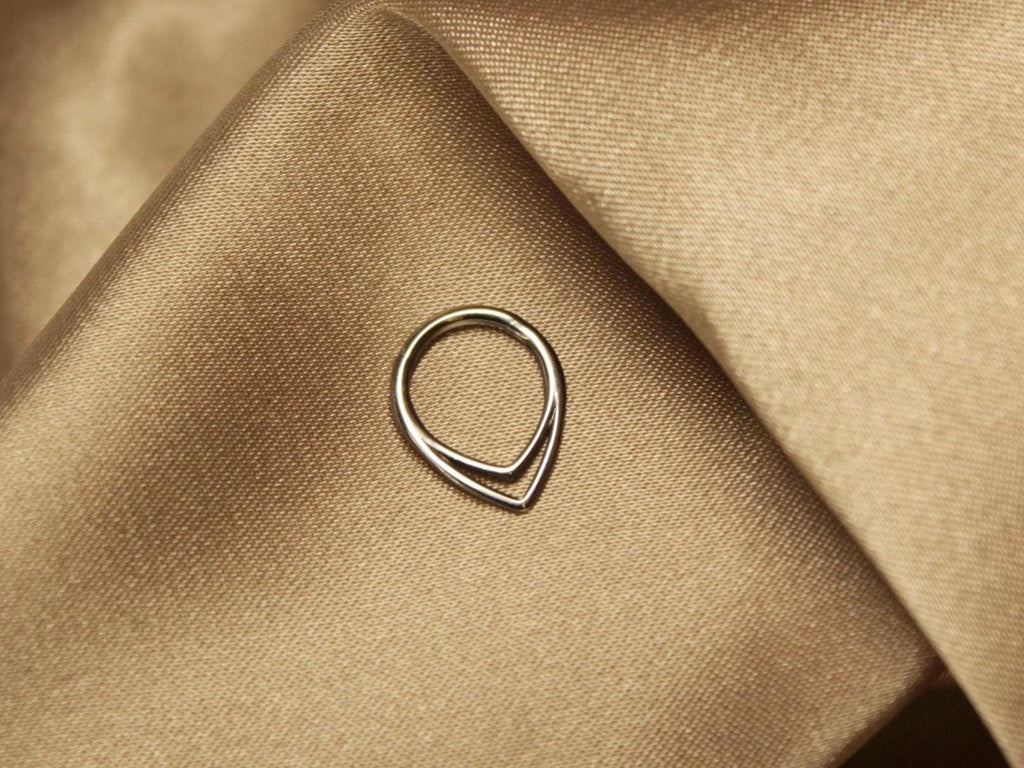 Titanium Double Chevron Septum Clicker Hoop Ring