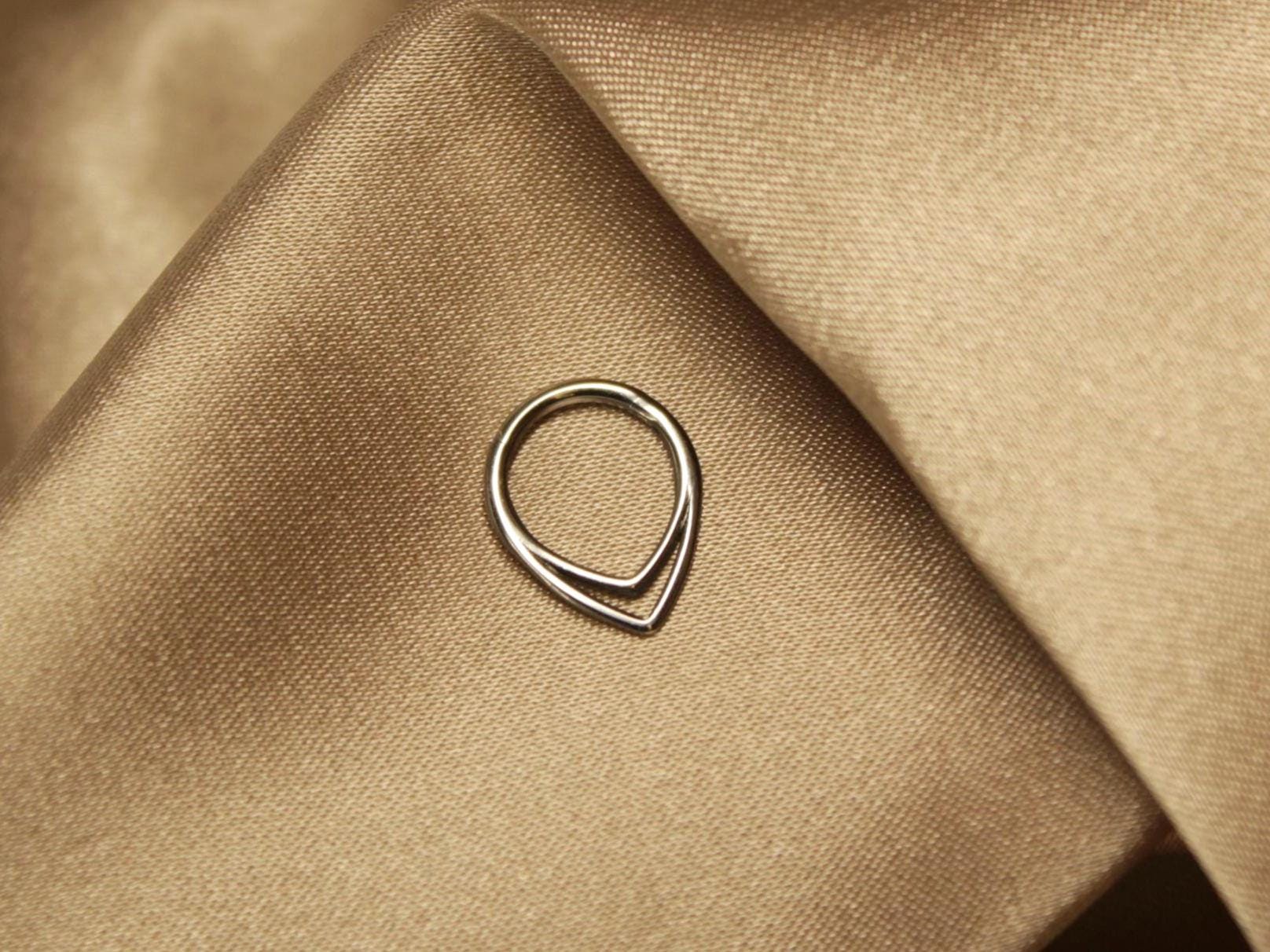 Titanium Double Chevron Septum Clicker Hoop Ring