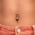14G Gold Titanium Belly Button Ring, Simple Non Dangle Belly Piercing Jewelry, Navel Body Jewelry