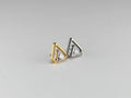 Titanium Threadless Flat Back Earring, Triangle Cz Top Dainty Push In Stud,Lobe,Helix,Cartilage,Daith Piercing Jewelry