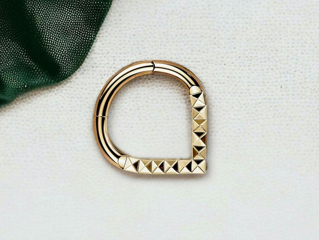 Rose Gold Titanium V Shape Septum Clicker Ring