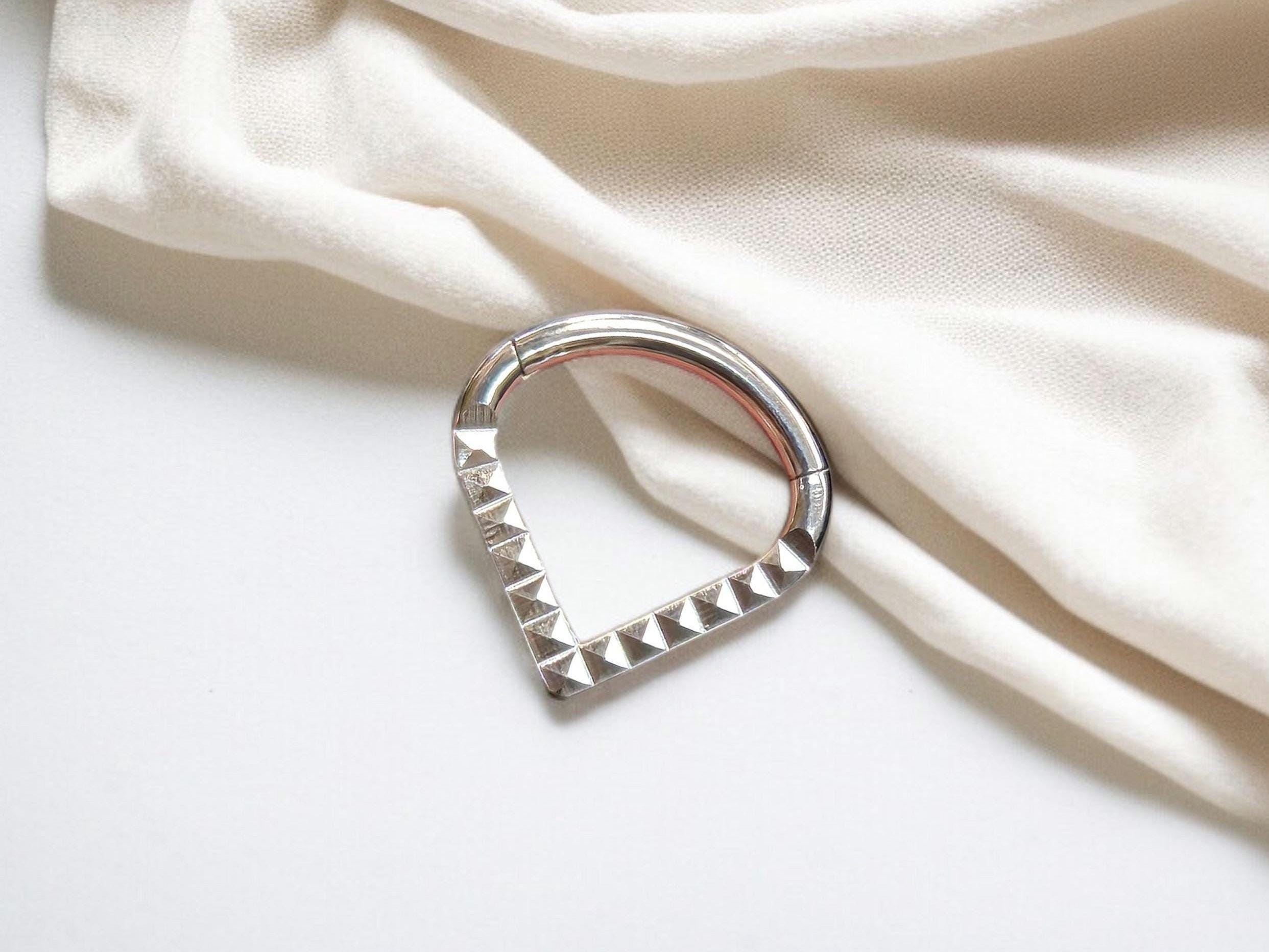 Titanium V Shape Chevron Septum Clicker Hoop Ring