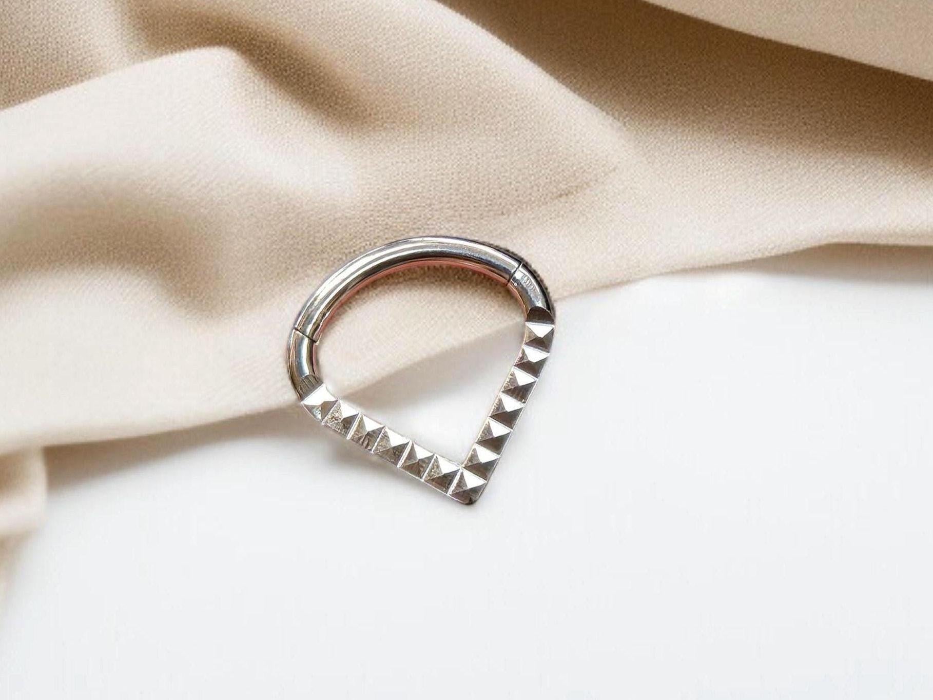Titanium V Shape Chevron Septum Clicker Hoop Ring
