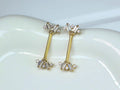 14G Gold Baguette Nipple Rings Pair, Dainty Sparkling Cz Gem Nipple Barbells, Elegant Gold Nipple Piercing Jewelry