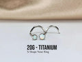 20G Titanium Opal Nose Stud, S-Shape Corkscrew Nose Piercing Jewelry, Dainty Hypoallergenic Opal Nose Ring for Sensitive Skin