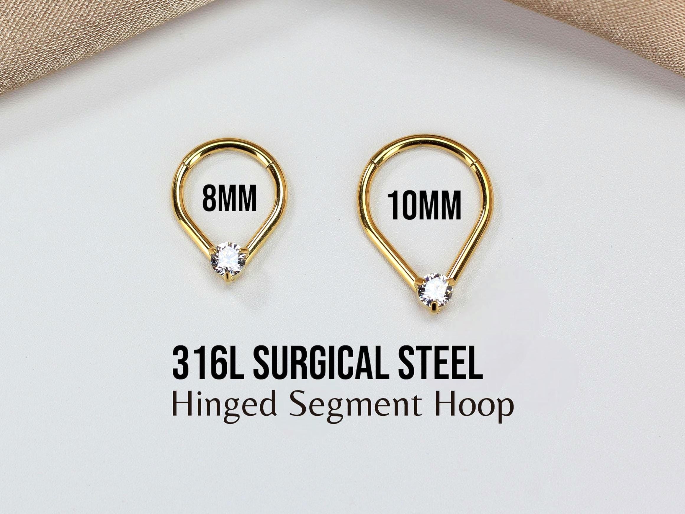 Gold Teardrop V Shape Septum Clicker Hoop Ring